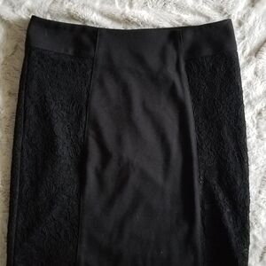 BCBGeneration Lace Insert Pencil Skirt Black 12